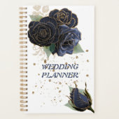 Navy Blue en Gold Rozen Wedding Planner (Voorkant)