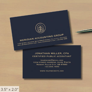 Navy Blue en Gold Seal Logo Visitekaartje