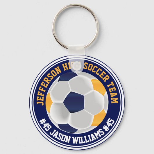 Navy Blue en Gold ⚽ Sleutelhanger (Voorkant)