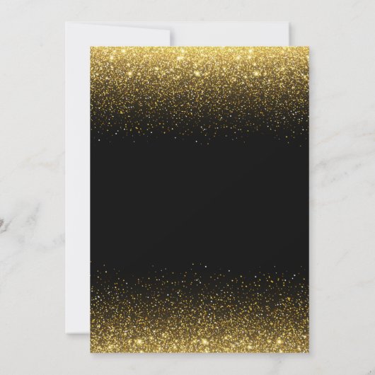 Navy Blue en Gold Sparking Let's Party Invitatio Kaart (Achterkant)