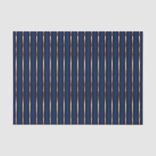 Navy Blue en Gold Stripes Tissuepapier