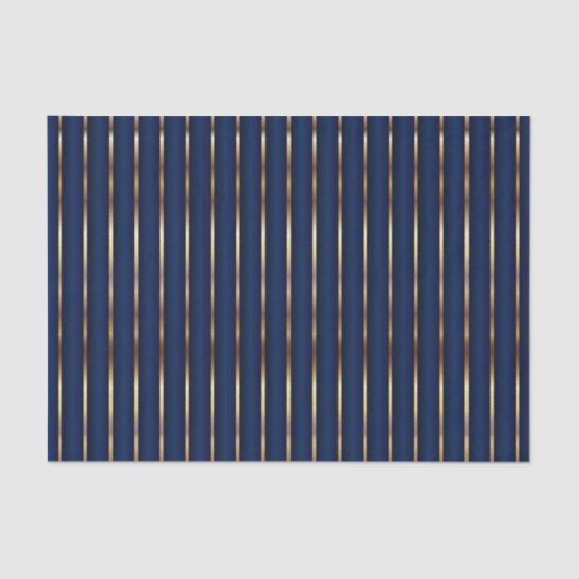 Navy Blue en Gold Stripes Tissuepapier (Voorkant)