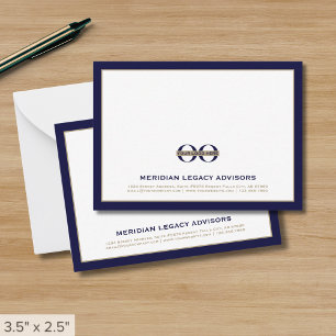 Navy Blue en Gold visitekaartjes met Logo Notitiekaartje