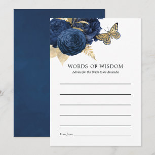 Navy Blue en Gold  Vrijgezellenfeest Kaart