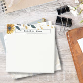 Navy Blue en Gold Waterverf Flowers Post-it® Notes