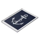 Navy Blue en Gray Anchor Notitieboek (Linkerzijde)