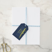 Navy Blue en Green Alligator Cadeaulabel (Met Touw)