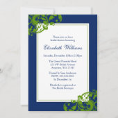 Navy Blue en Green Flourish Swirls Vrijgezellenfee Kaart (Voorkant)