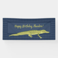 Navy Blue en Green Mannen Alligator Birthday Party