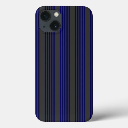 Navy blue en houtskool met vijf strepen Case-Mate iPhone case (Achterkant)