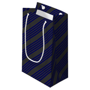Navy blue en houtskool met vijf strepen klein cadeauzakje