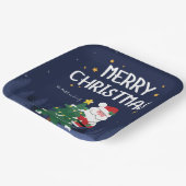 Navy Blue en kerstmis Papieren Bordje (Gebogen)