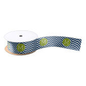 Navy Blue en Lime Green Chevrons Custom Monogram Lint (Spoel)