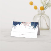 Navy Blue en Mauve Bloemenbruiloft (Voorkant)