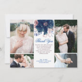 Navy Blue en Mauve bruiloft dank u foto Kaart (Voorkant)