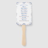 Navy Blue en Mauve Floral bruiloft programma Handwaaier (Achterkant)