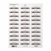 Navy Blue en Mauve Floral Etiket (Full Sheet)