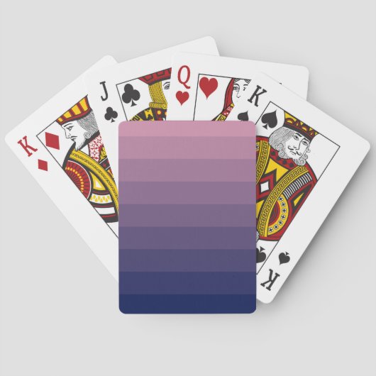 Navy Blue en Mauve Gradient Pokerkaarten (Achterkant)