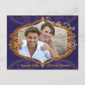 Navy Blue en of Violet met Gold Mandalas Aankondigingskaart (Voorkant)