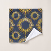 Navy Blue en of Violet met Gold Mandalas Bad Handdoek (Wasdoekje)
