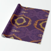 Navy Blue en of Violet met Gold Mandalas Cadeaupapier (Uitgerold)