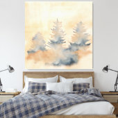 Navy Blue en Oranje landschap buitenshuis Canvas Afdruk (Insitu (Slaapkamer))