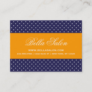 Navy Blue en Oranje moderne Polka Dots Visitekaartje