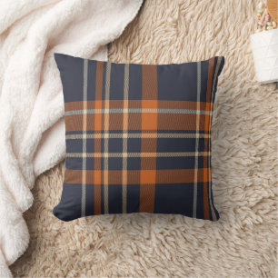 Navy Blue en Oranje Pset Kussen
