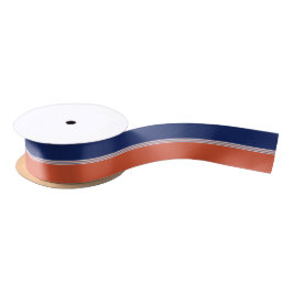 Navy Blue en Oranje Stripes Lint