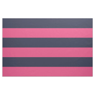 Navy Blue en Pink Wide Stripes op grote schaal Stof