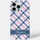 Navy Blue en Plaid Patroon Case-Mate iPhone Case (Achterkant)