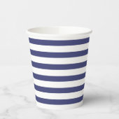 Navy Blue en Pure White Stripes Papieren Bekers (Links)