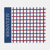 Navy Blue en Red Pset op White Personalized Fleece Deken (Voorkant (Horizontaal))