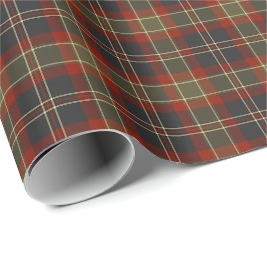 Navy Blue en Red Rustic Pset Pattern Cadeaupapier (Rol Hoek)