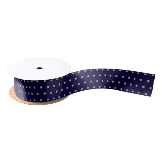 Navy Blue en Roos Gold Textured Polka Dot Pattern Lint (Spoel)