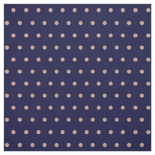 Navy Blue en Roos Gold Textured Polka Dot Pattern Stof