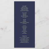 Navy Blue en Roos Gold Wedding Program Programma (Achterkant)
