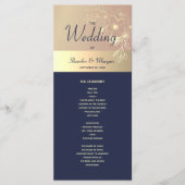 Navy Blue en Roos Gold Wedding Program Programma (Voorkant)