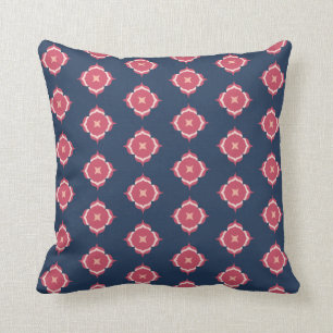 Navy Blue en Rosette Pattern Kussen
