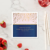 Navy Blue en Roze met Gold Confetti Dot Design Servetten (Insitu)