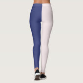 Navy Blue en roze verticale kleurenblokken Leggings (Achterkant)