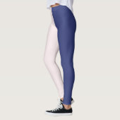 Navy Blue en roze verticale kleurenblokken Leggings (Links)