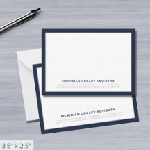 Navy Blue en Silver Business Note Kaart