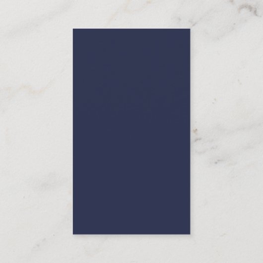Navy Blue en Silver Elegant Monogram Visitekaartje (Achterkant)