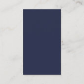 Navy Blue en Silver Elegant Monogram Visitekaartje (Achterkant)