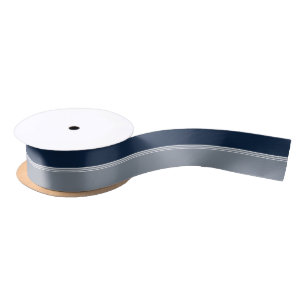 Navy Blue en Silver Grey Stripes Lint