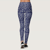 Navy Blue en Silver Leopard Print Leggings (Achterkant)