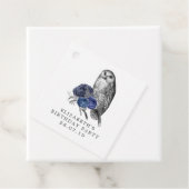 Navy Blue en Silver Uil Bedankjes Labels (In situ)