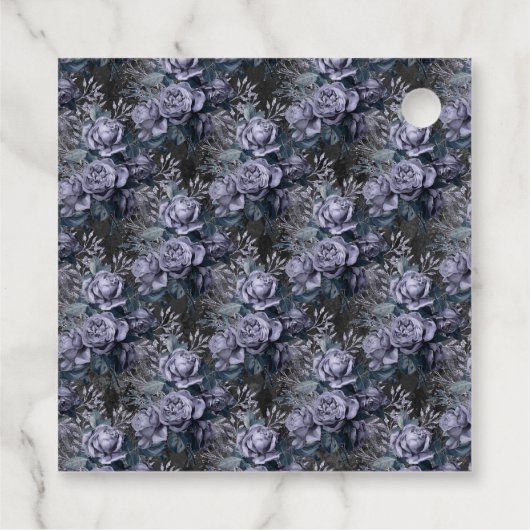 Navy Blue en Silver  Uil Bedankjes Labels (Achterkant)