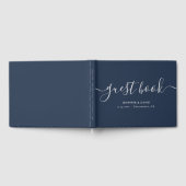 Navy Blue en Silver Wedding Gastenboek (Volledig)